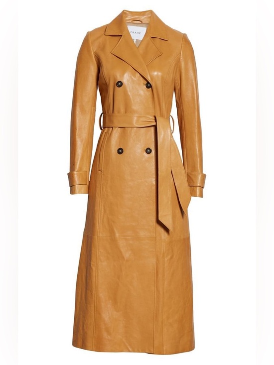 Frame Denim Jackets & Blazers - Frame Long Leather Trench in Camel XS